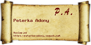 Peterka Adony névjegykártya